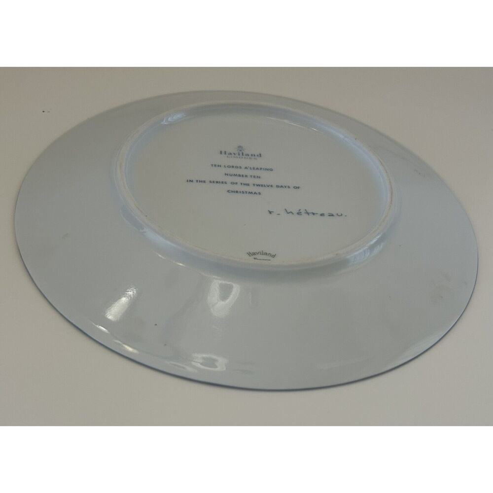Haviland Limoges The 12 Days of Christmas Plate Ten Lords A Leaping 1979 Signed - Picture 4 of 6